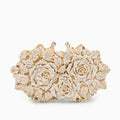 Rose Gold Evening Clutch Bag with Jewel Accents for Formal Events