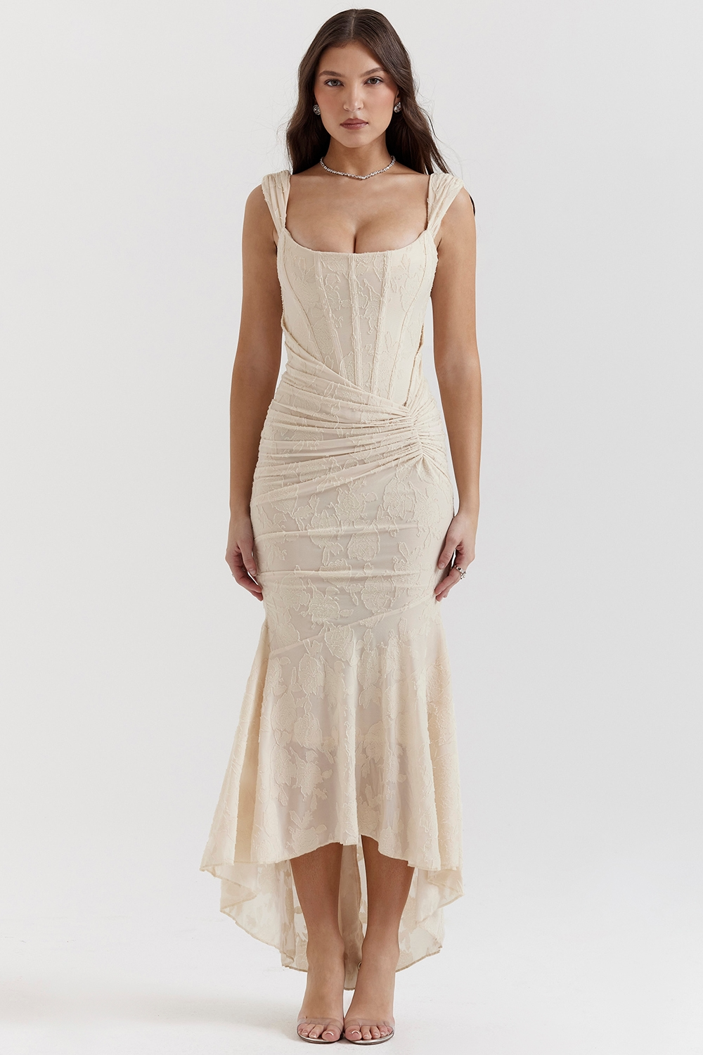 Sculpting Lace Maxi Dress | Sleeveless Design for Formal Events and Parties