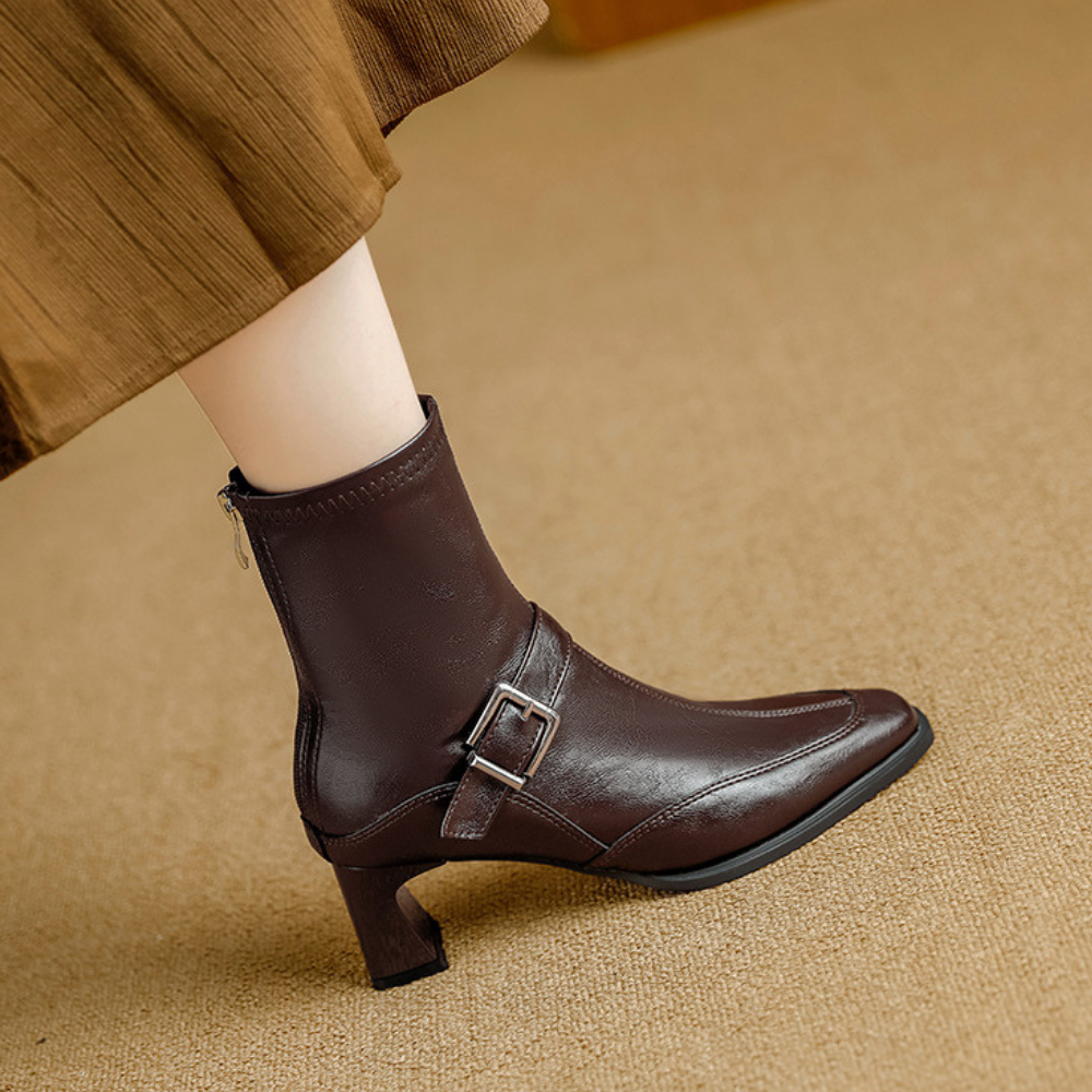 Ankle Boots for Women - Leather Casual Footwear for Everyday Wear