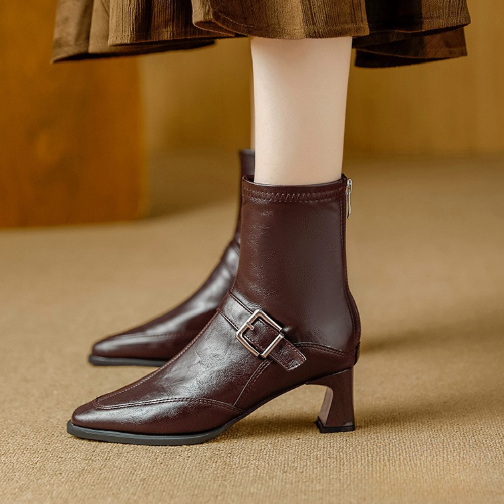 Ankle Boots for Women - Leather Casual Footwear for Everyday Wear