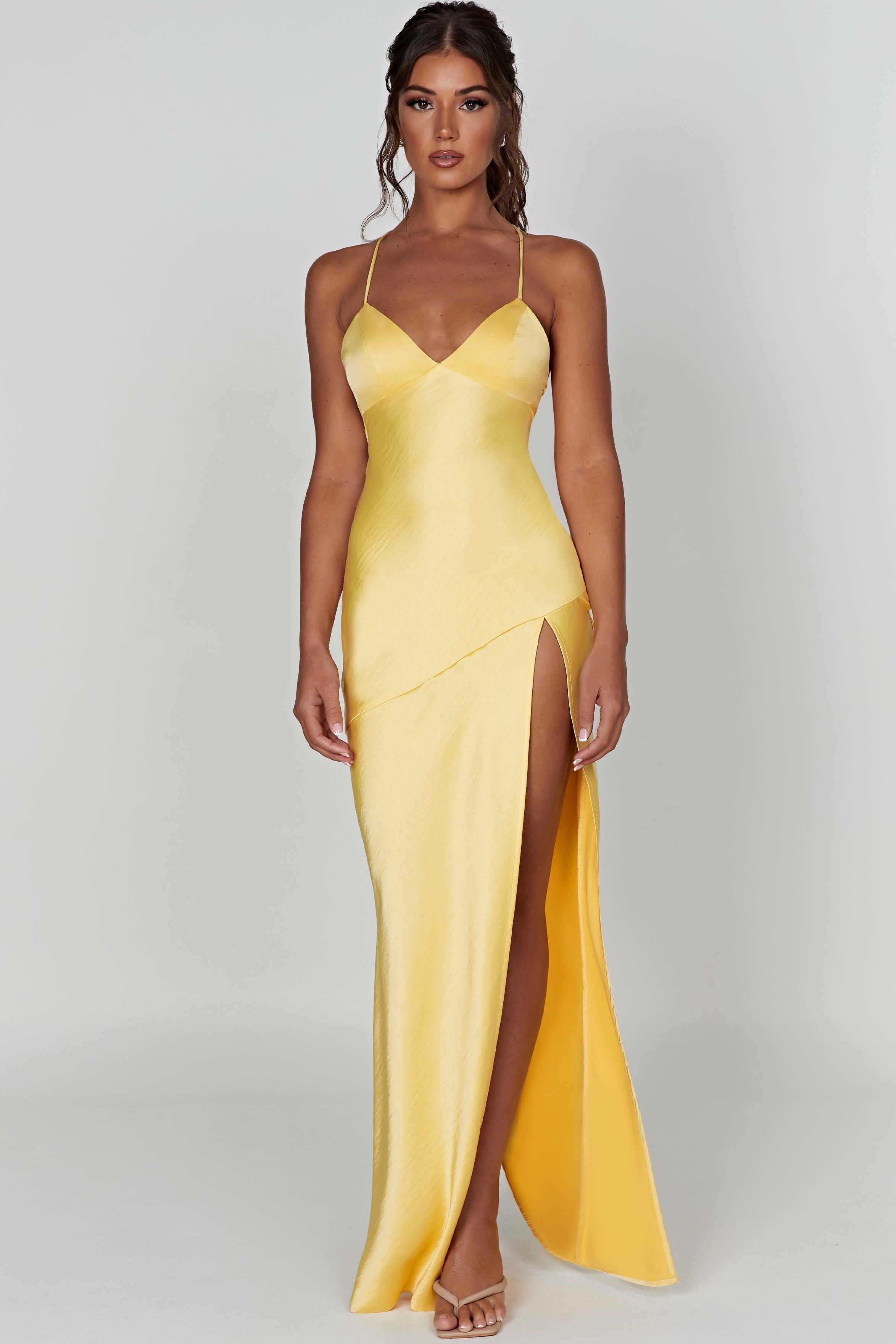 Bias-Cut Satin Maxi Dress with Plunging Neckline for Evening Events