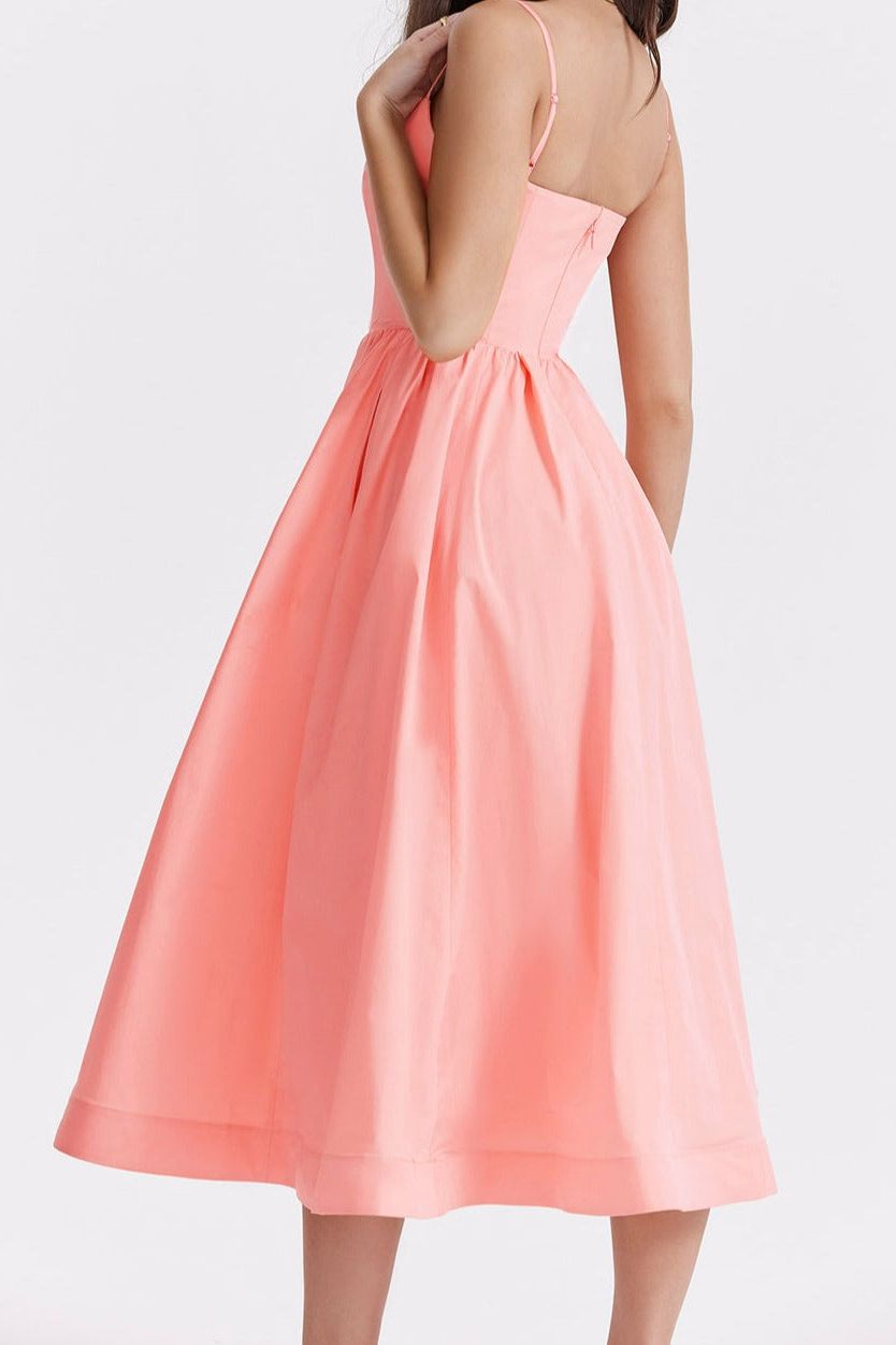 Sleeveless Open Back Midi Dress | Elegant Design for Special Occasions