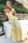Sweetheart Tie-Front Flowy Maxi Dress for Women - Elegant Summer Outfit