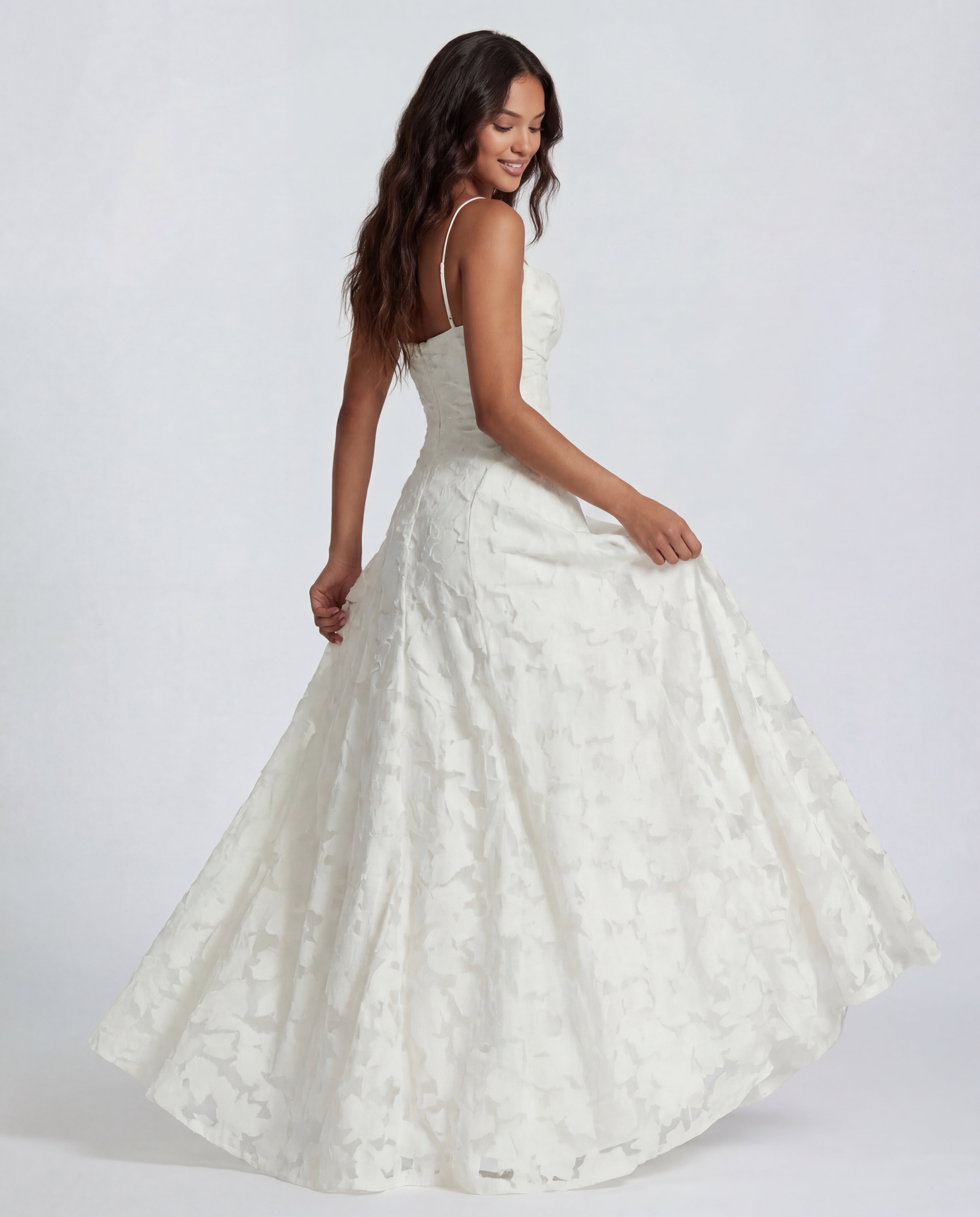 Floral Lace Maxi Dress with Spaghetti Straps and Straight Neckline for Women