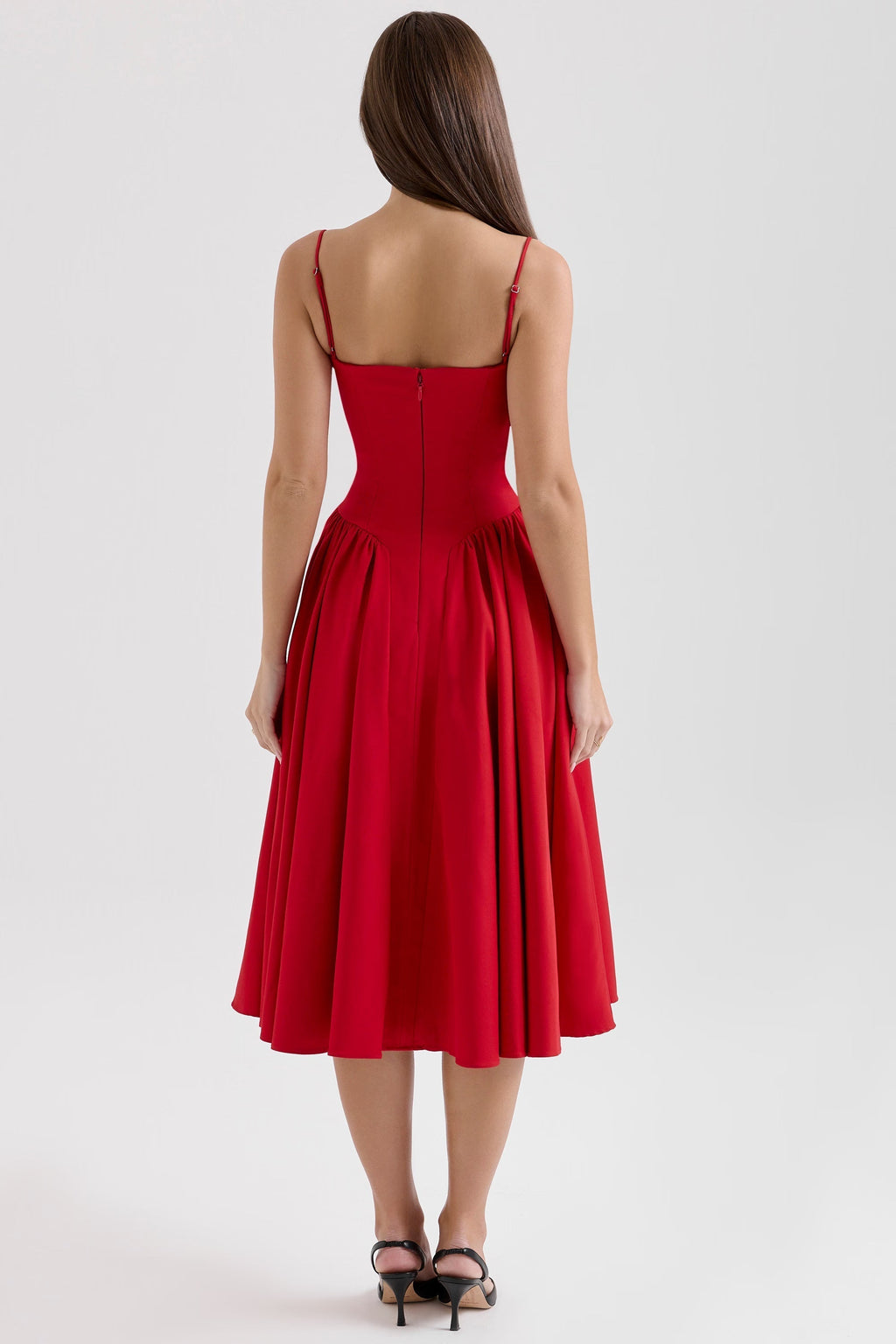 Underwired Sweetheart Neckline Corset Midi Dress for Special Occasions