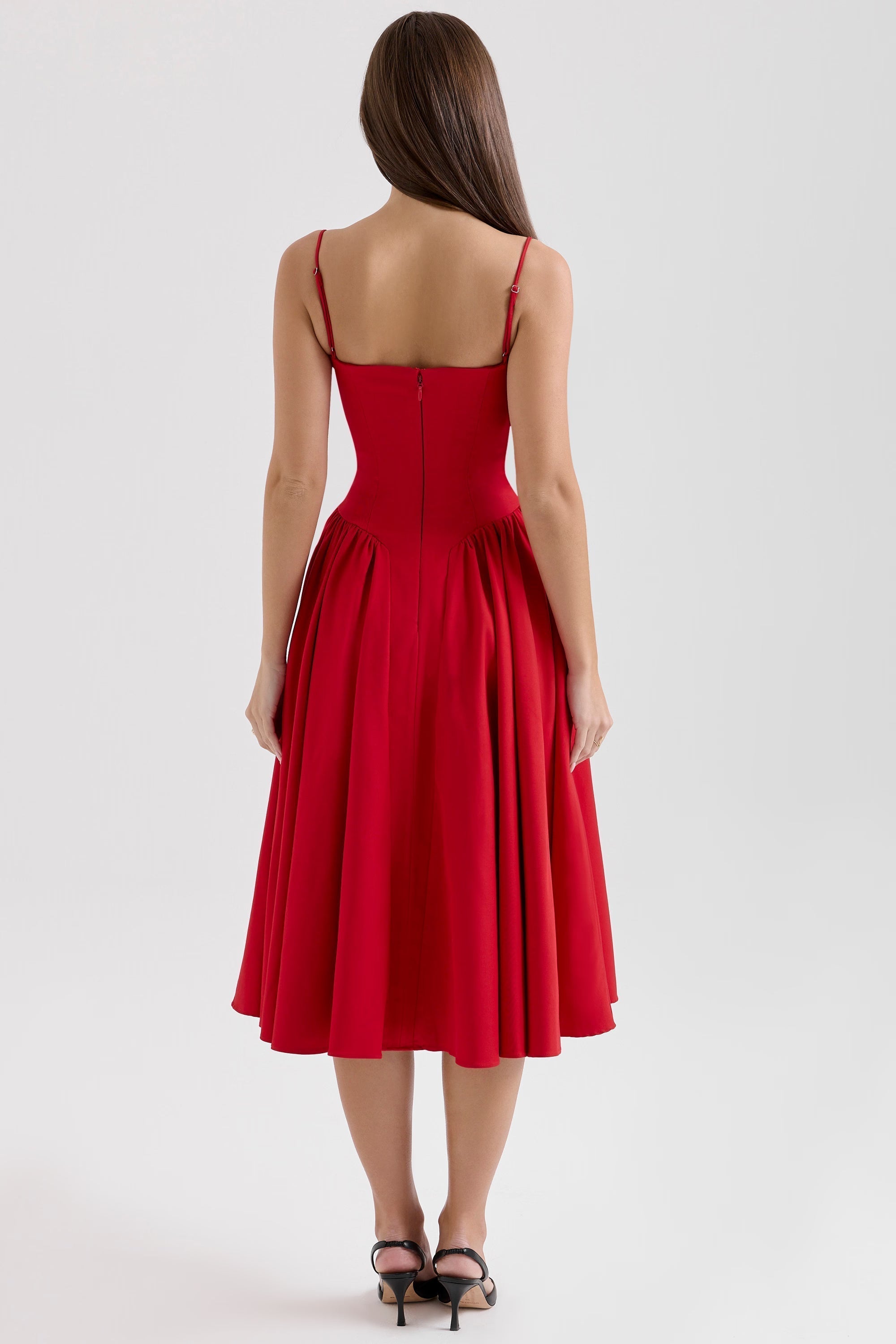 Underwired Sweetheart Neckline Corset Midi Dress for Special Occasions